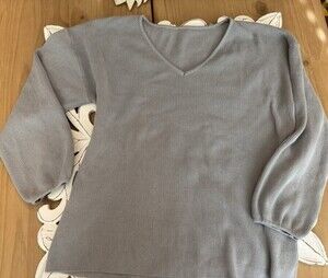 Light Gray Women's Sweater With Bell Sleeve Size Medium